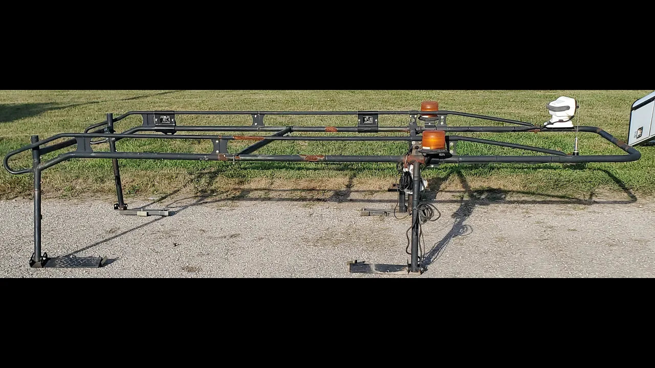 Used 8' Black heavy duty cab over ladder rack (8FTLADRAK)